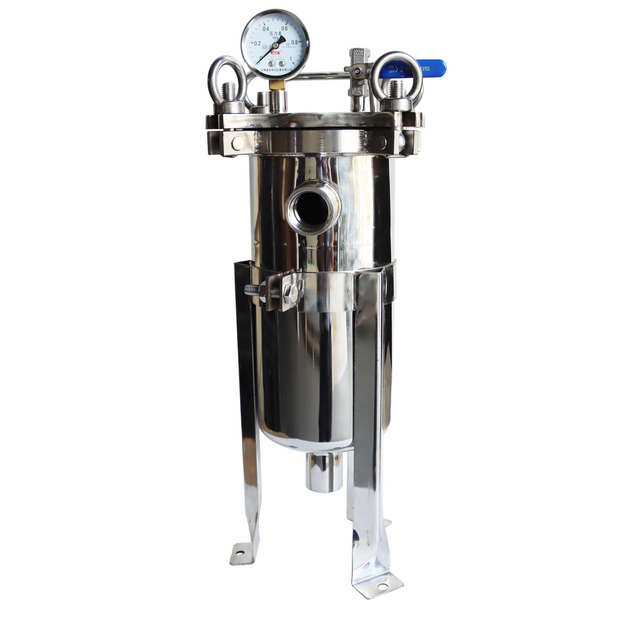 Industrial Water Filter System - 304 Stainless Steel Bag Filter with 0.6 Sq.Ft Filter Area, 1