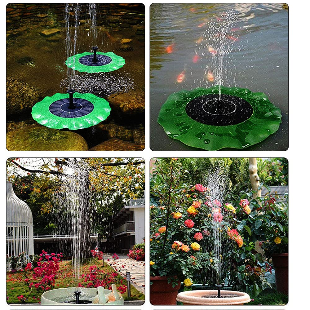 Solar Powered Floating Fountain with Brushless Pump - Lotus Leaf Design for Garden, Pond, and Bird Bath Decoration | Outdoor Solar Water Fountain for Patio, Yard & Backyard Landscaping