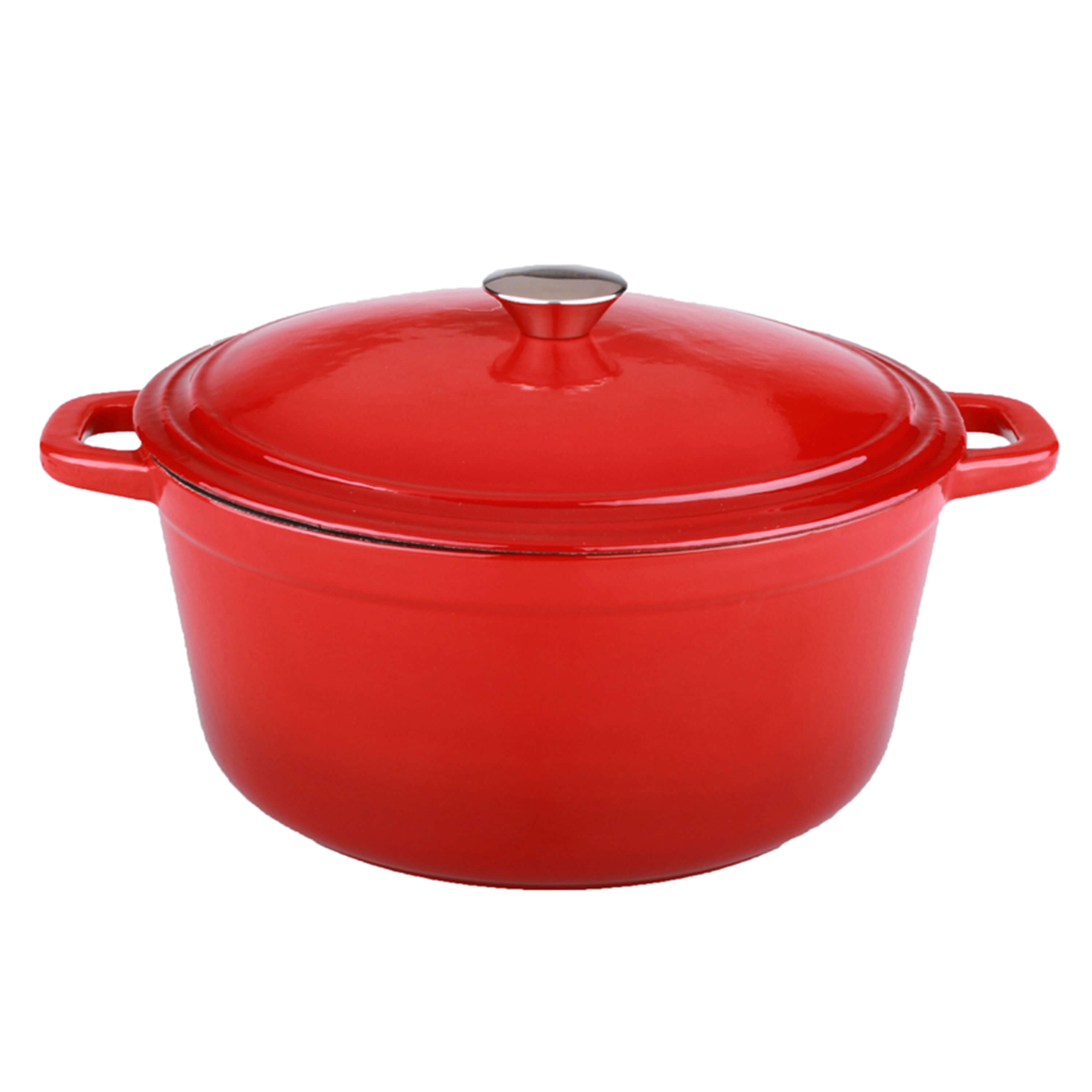 BergHOFF Neo 10-Piece Cast Iron Cookware Set - Red Enameled Dutch Oven, Skillet & Pots - Durable Kitchen Cookware for Baking, Frying & Slow Cooking - Perfect for Stovetop, Oven & Camping Use