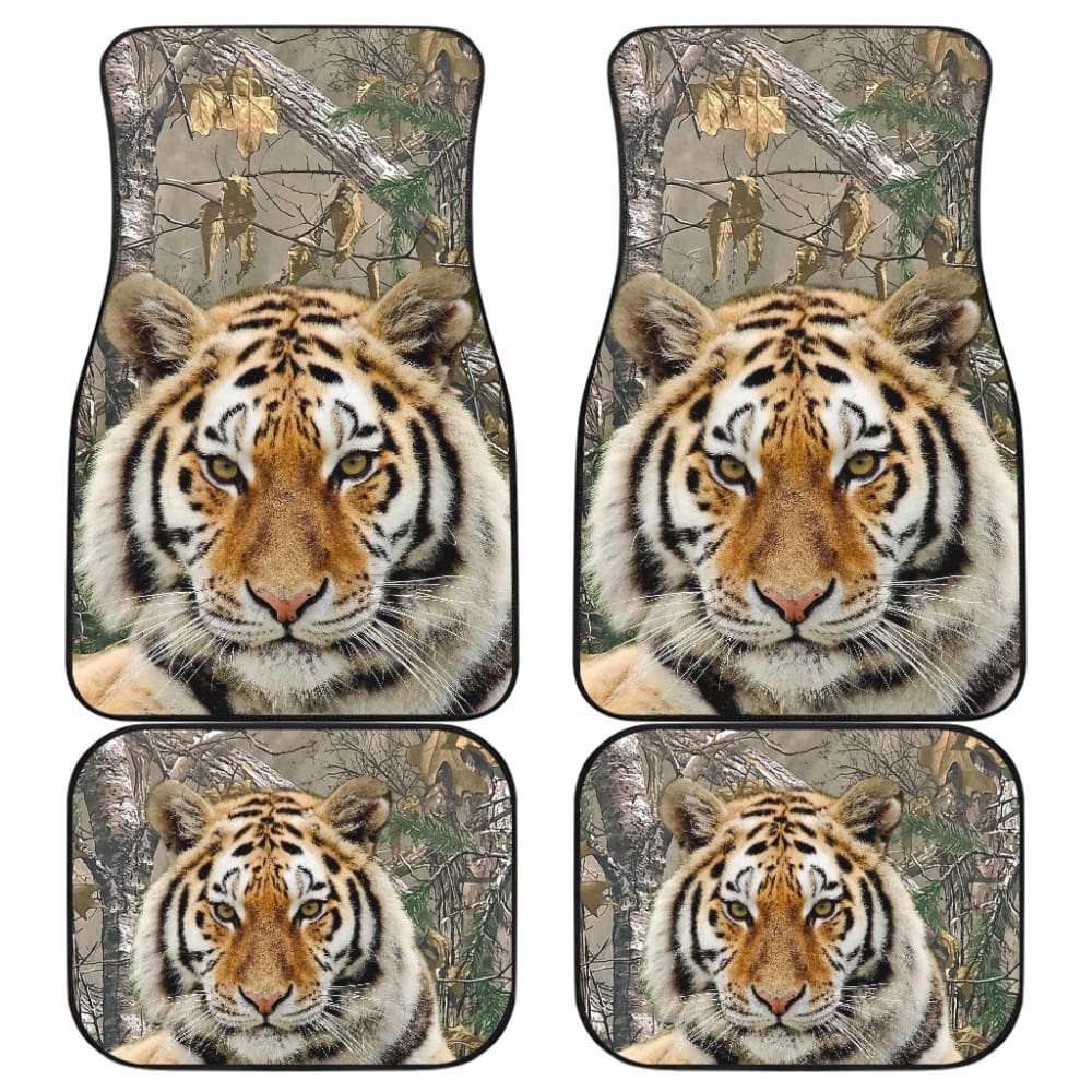 Premium Tiger Print Car Floor Mats - Non-Slip, All-Weather Protection for SUVs, Trucks & Sedans - Perfect for Road Trips, Daily Commutes & Outdoor Adventures