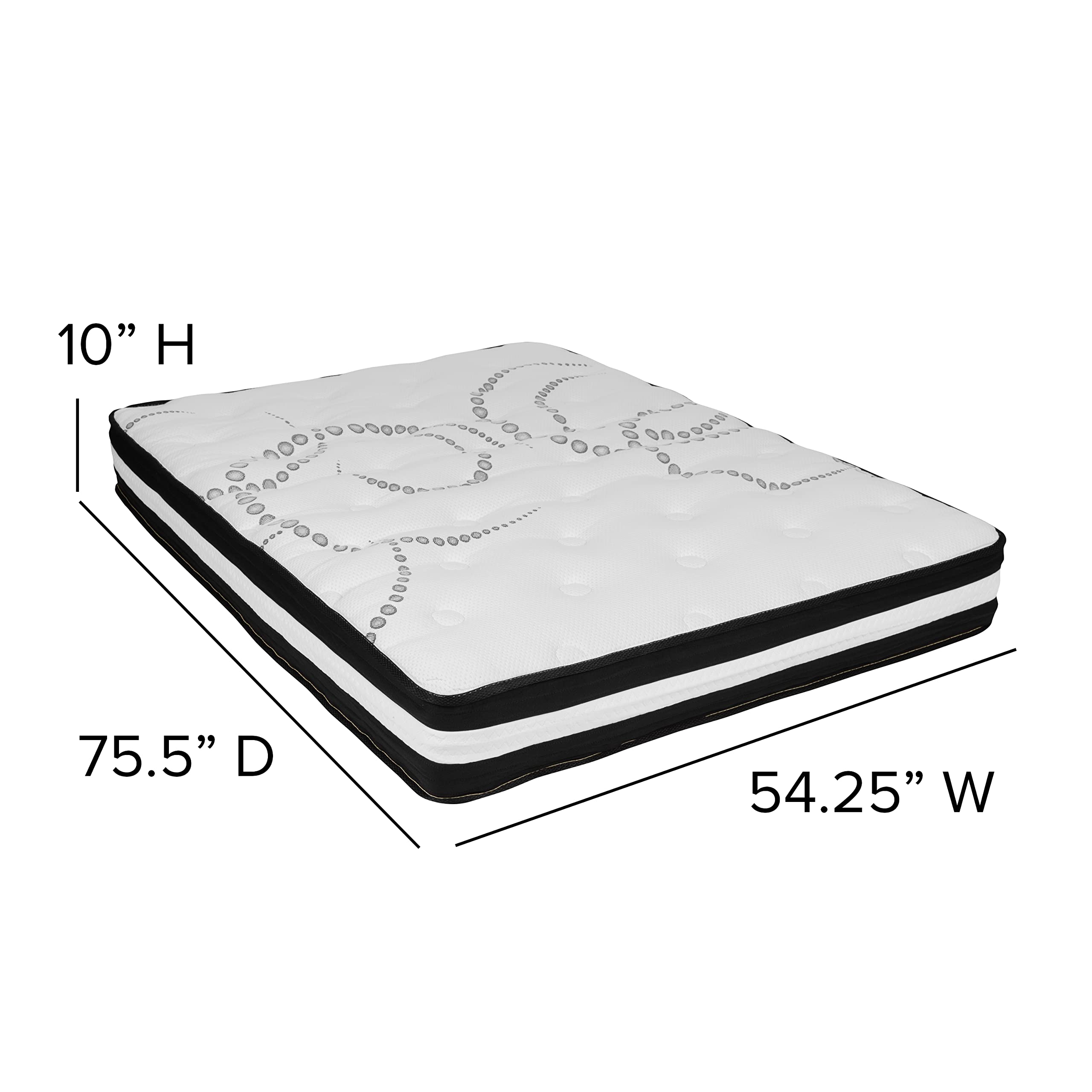 10 Inch CertiPUR-US Certified Foam Pocket Spring Mattress with 2 Inch Gel Memory Foam Topper - Queen Size, Medium Firm, Breathable & Motion Isolation - Perfect for Back Pain Relief, Guest Rooms & Small Apartments