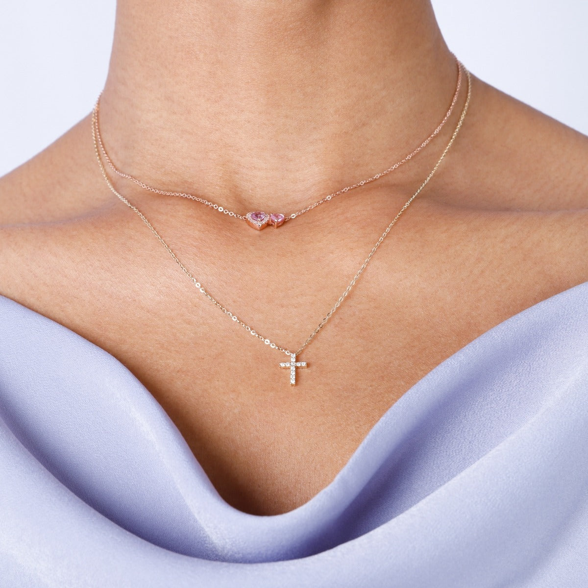 10ctw Diamond Small Cross Pendant Necklace in 14K Gold - Elegant & Dainty Jewelry for Women, Perfect for Everyday Wear, Gifts & Special Occasions