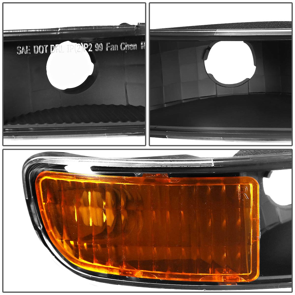 Auto Dynasty LED DRL Headlights for 1999-2007 GMC Sierra & Yukon XL - 4Pcs Set with Bumper Lamps - Perfect for Off-Road & Night Driving