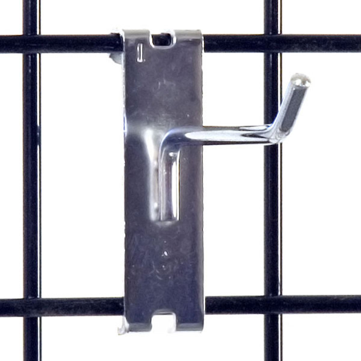 Chrome Gridwall Hook 4 - 100 Pack/Carton - Perfect for Retail Display & Store Organization