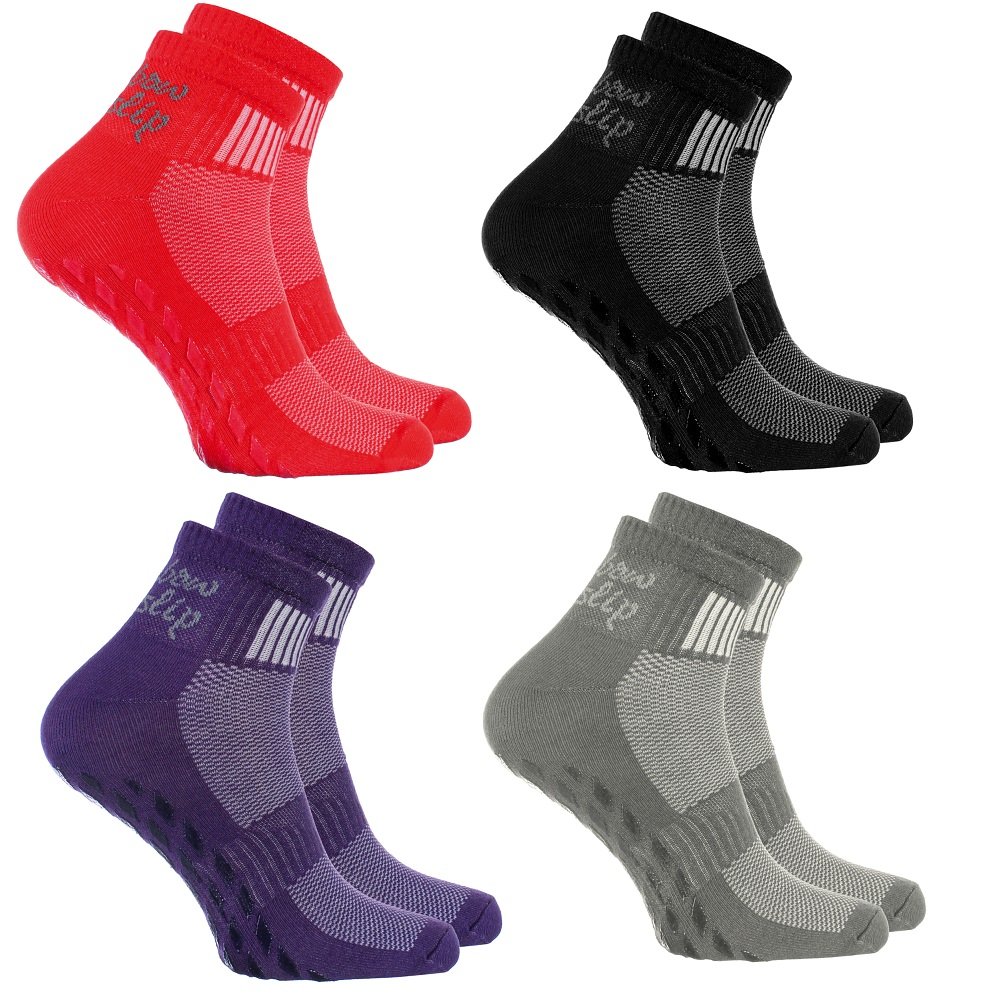Colorful Rainbow Socks for Women & Men - Non-Slip ABS Sport Yoga Socks for Workout, Gym, and Home Comfort
