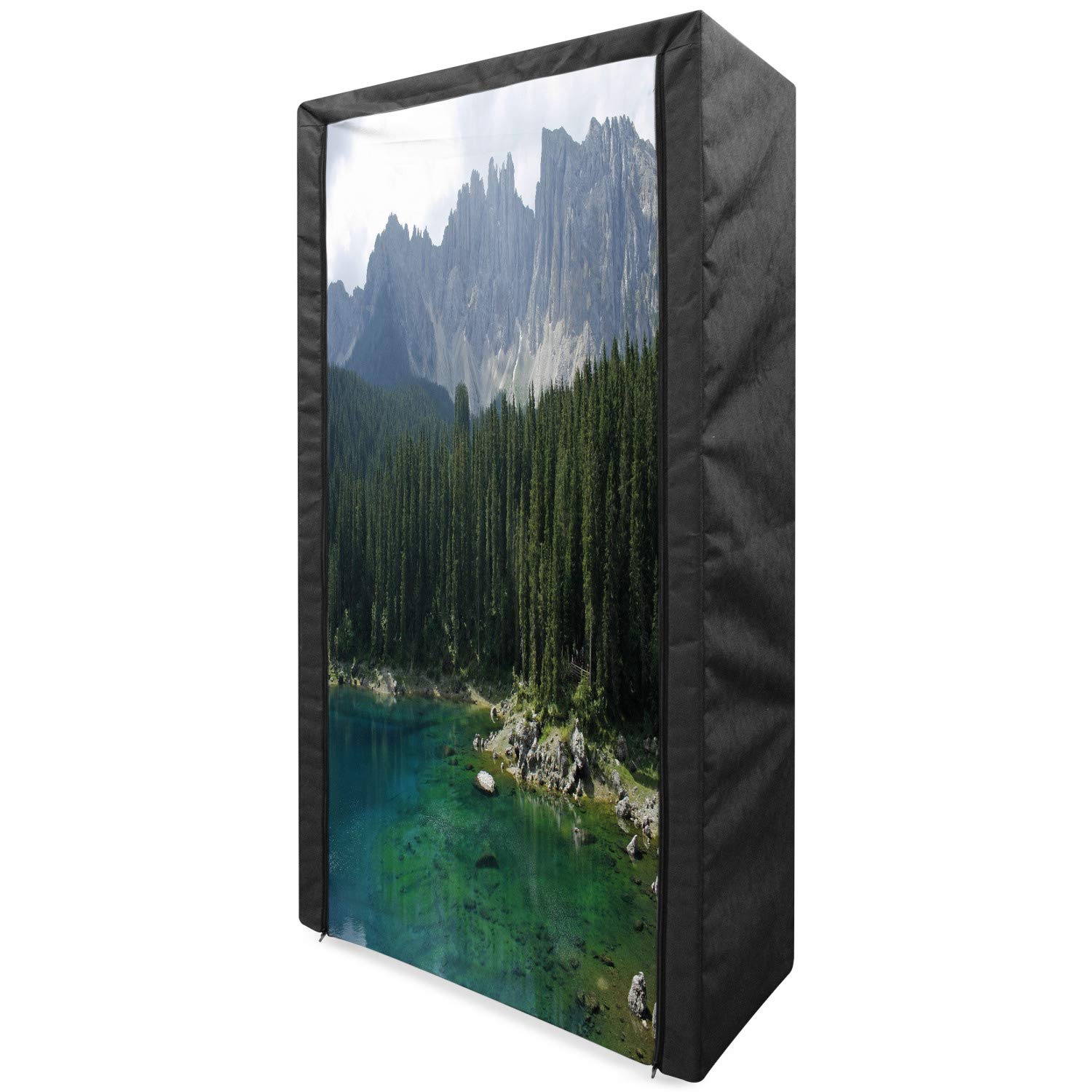 Ambesonne Portable Fabric Wardrobe with Shelves - 33.5
