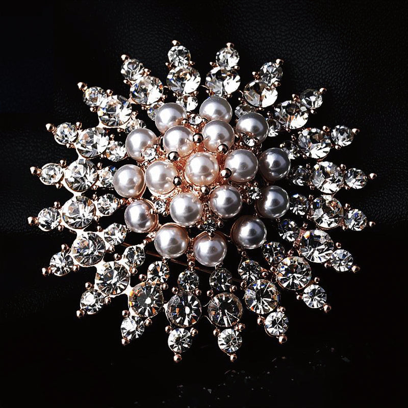 Elegant Artificial Crystal Imitation Pearl Rhinestone Wedding Brooch - Perfect for Bridal Accessories, Prom Dresses & Formal Occasions