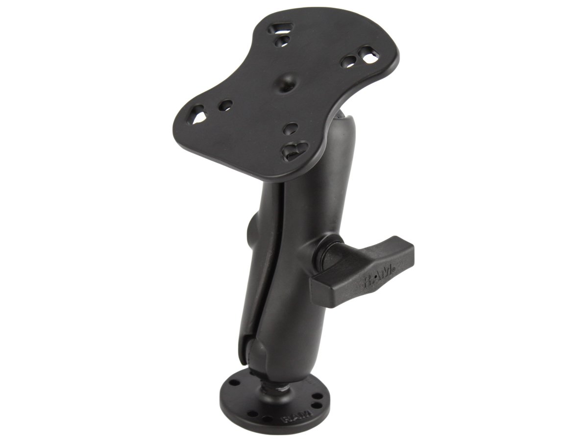 Ram Mounts RAM-107 1.5-Inch Ball Marine Electronic Mount - Durable Black Finish for Boats, Kayaks, and Watercraft Accessories