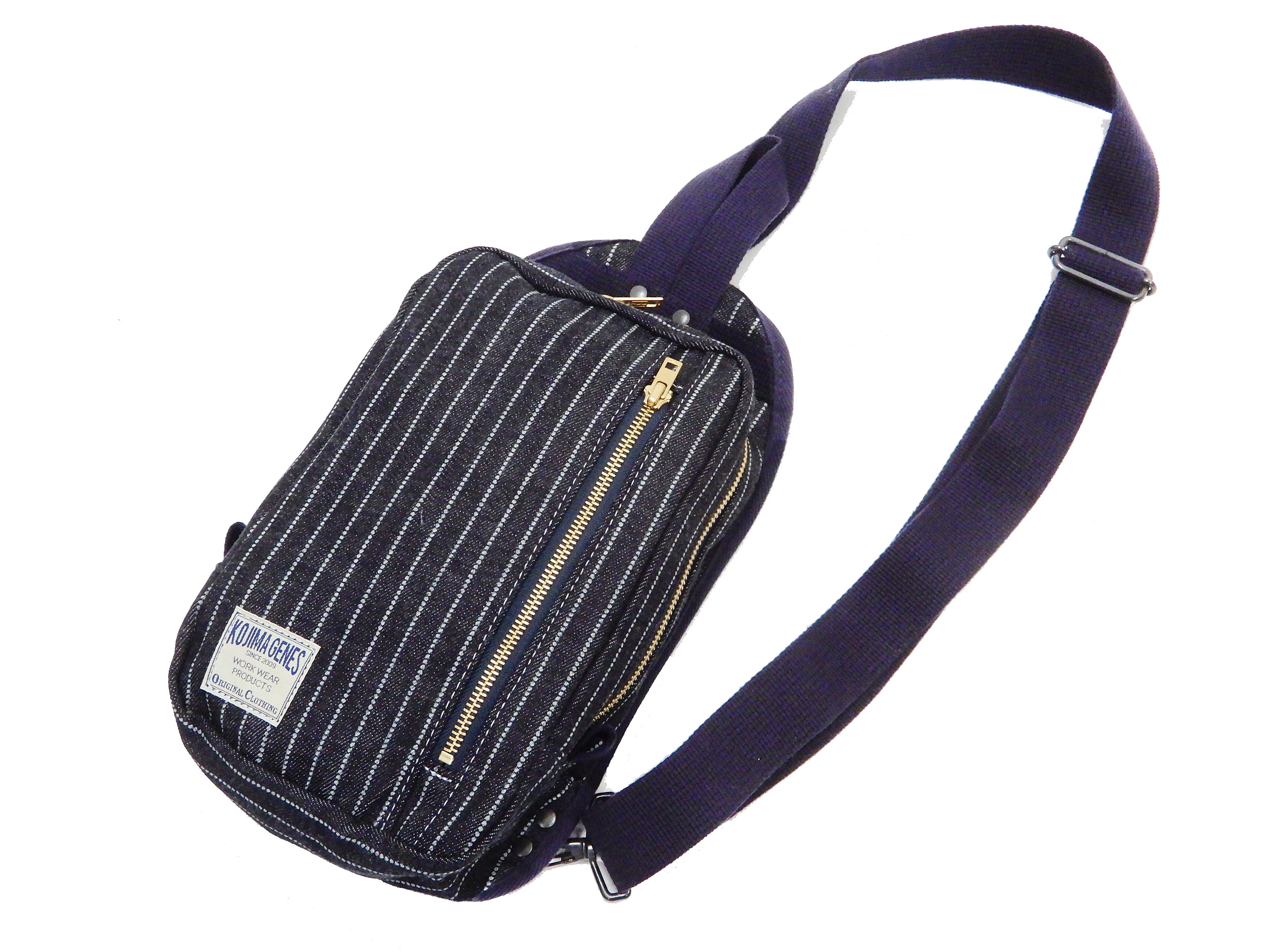 Kojima Genes Men's Sling Bag - Small Casual Crossbody Backpack with Wabash Stripe Design (Model RNB953) - Perfect for Travel, Gym & Everyday Use
