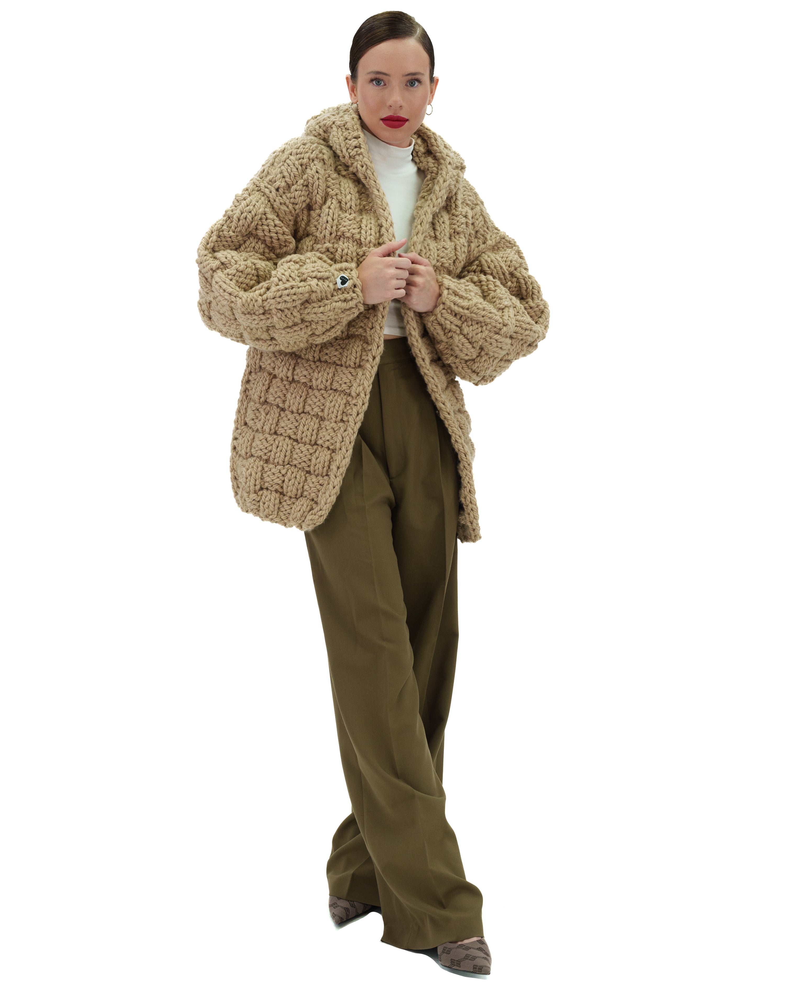 Women's Straw Hooded Cardigan - Lightweight Knit Sweater for Fall & Winter | Cozy Oversized Pullover for Casual Wear, Lounge & Travel