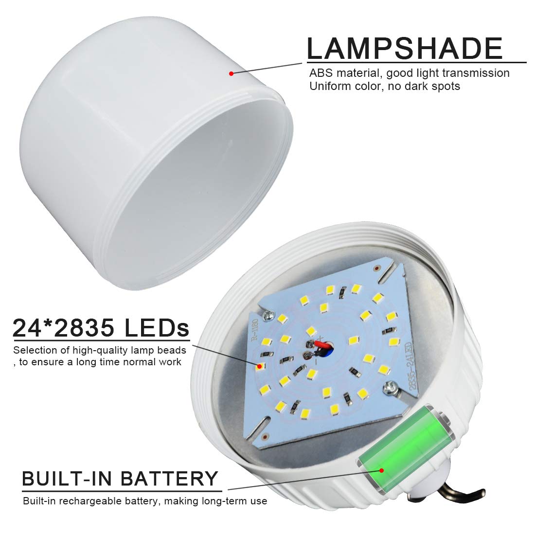 LETOUR 60W USB Rechargeable Camping Lantern - 4800 Lumen LED Portable Light with 5 Dimmable Modes | Waterproof Tent Light for Camping, Hiking, Emergency, Patio, Garden, BBQ & Outdoor Adventures