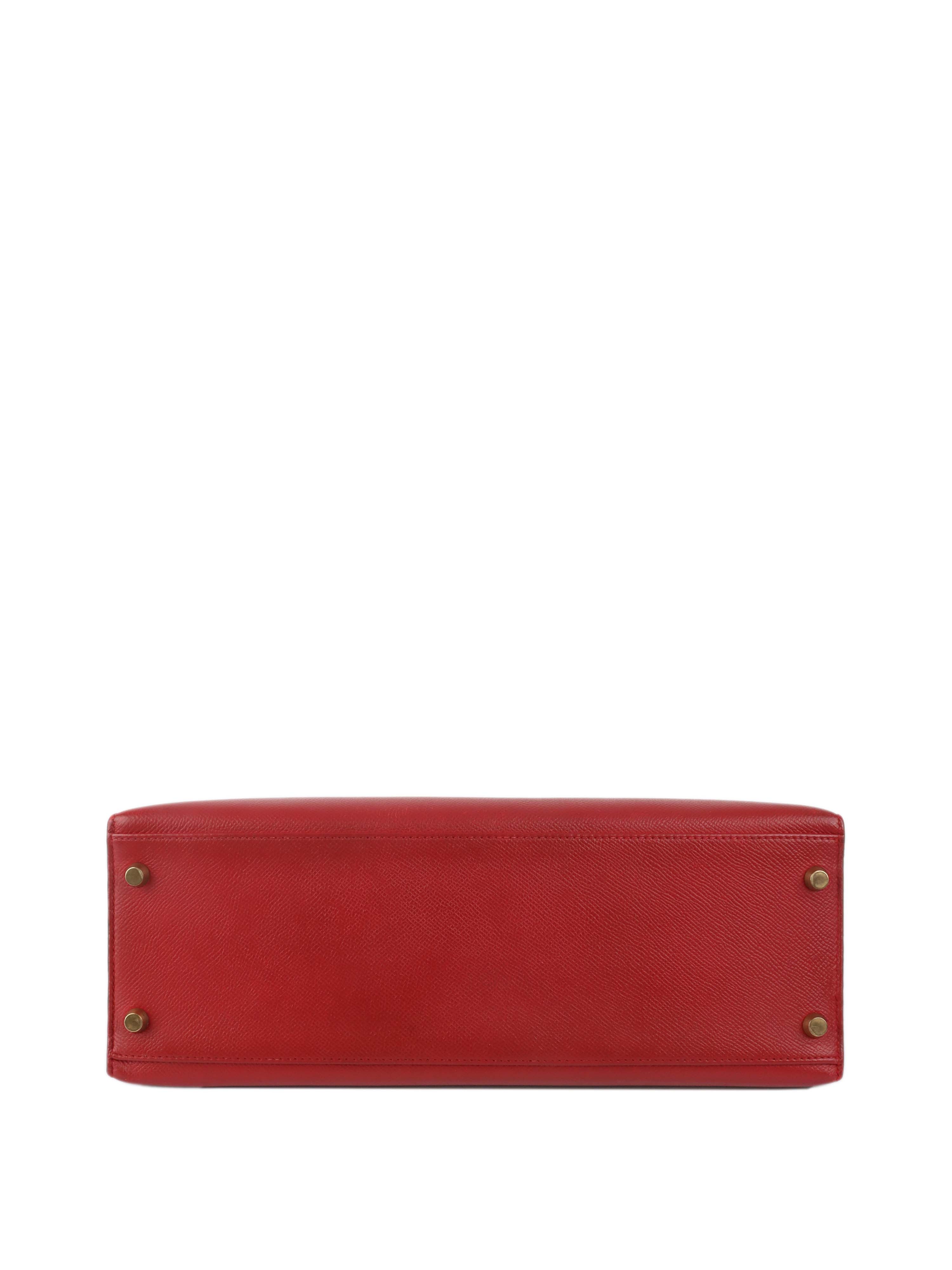 Authentic Hermes Kelly 32 Bag Rouge H Red Gold Hardware 1994 Vintage - Luxury Handbag for Women, Perfect for Parties & Special Occasions