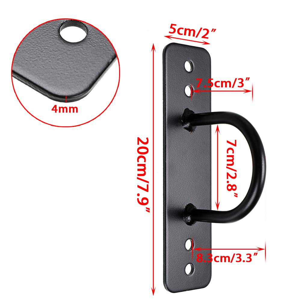 HIPIWE Heavy-Duty Battle Rope Wall & Ceiling Mount Anchor Bracket - Black Crossfit Gym Hook for Suspension Straps, Gymnastic Rings, Yoga Swings, Hammocks & Boxing Equipment - Perfect for Home Gym, Garage Workouts & Outdoor Fitness Training