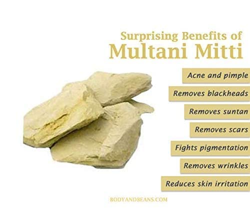 FSN Natural Multani Mitti Clay Powder for Face Mask & Hair Treatment (500g) - Deep Cleansing, Oil Control & Hair Growth for Glowing Skin & Healthy Hair
