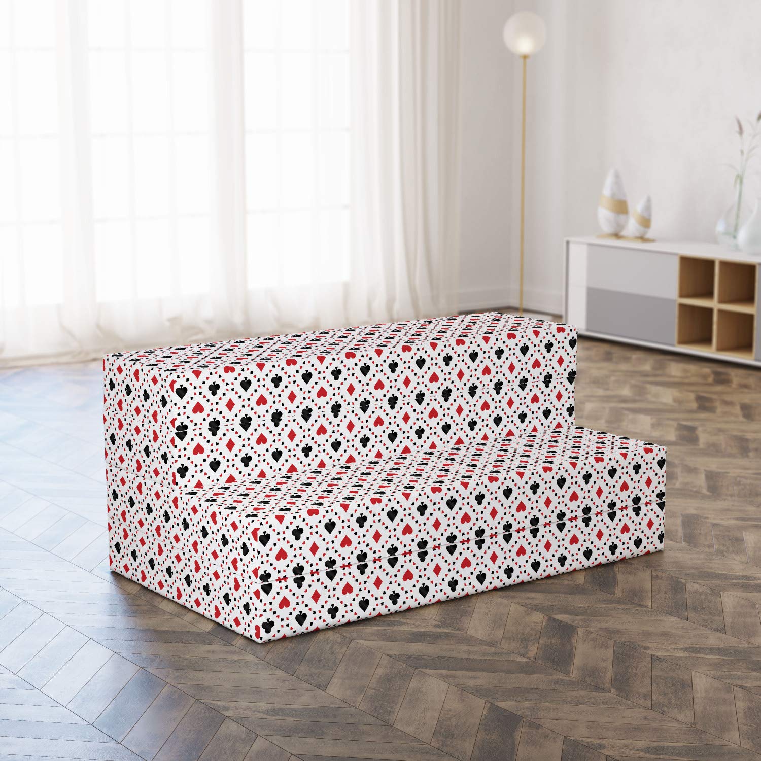 Ambesonne Red Black Foldable Mattress - 78.7