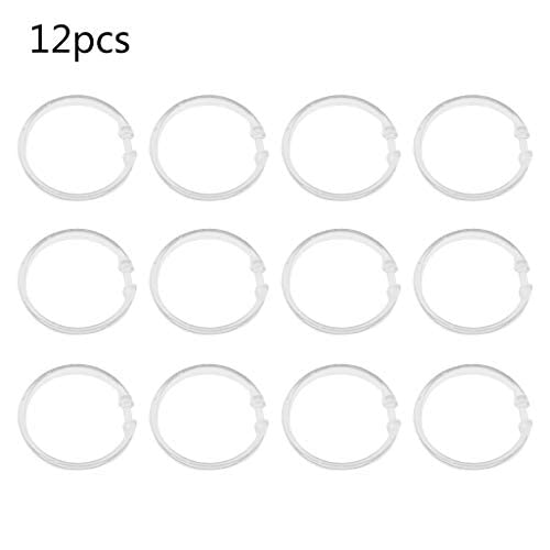 12 Pack Clear Multifunctional Hooks - Heavy Duty Shower Curtain Rings for Bathroom, Kitchen & Home Organization - Perfect for Hanging Towels, Robes, Plants & Decorative Items