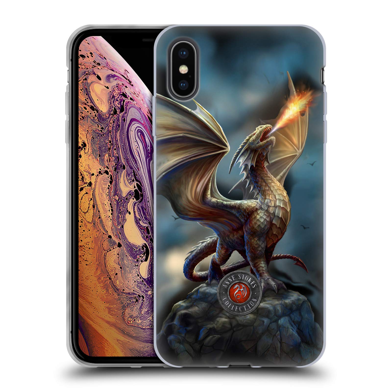 Officially Licensed Anne Stokes Noble Dragons Soft Gel Case for Apple iPhone Xs Max - Stylish Protection with Mythical Dragon Design | Perfect for Fantasy Lovers & Daily Use