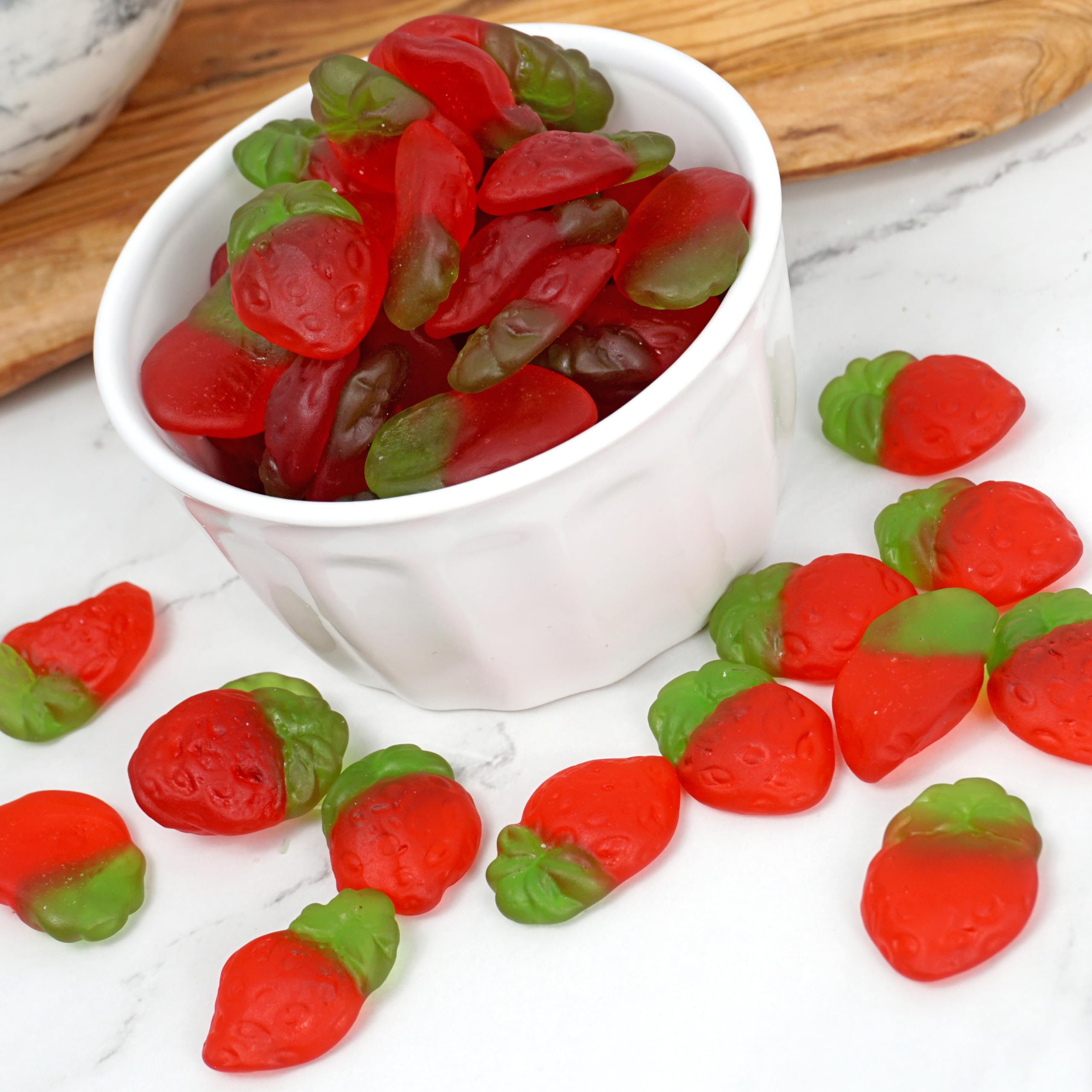 Hampton Candy Company Bulk Gummy Strawberries - 1 Pound Bag of Delicious Strawberry Candy for Parties, Snacking & Gift Giving