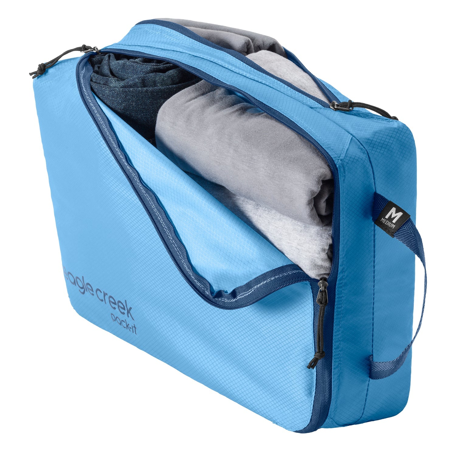 Eagle Creek Pack It Isolate Clean/Dirty Cube M - Waterproof Travel Organizer for Clothes & Toiletries | Perfect for Camping, Hiking & Backpacking Trips | Blue Dawn