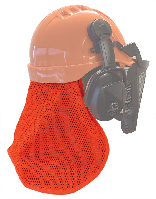 High Visibility Orange Safety Helmet Neck Nape Protector - ANSI Certified for Construction, Cycling & Outdoor Work Safety Gear