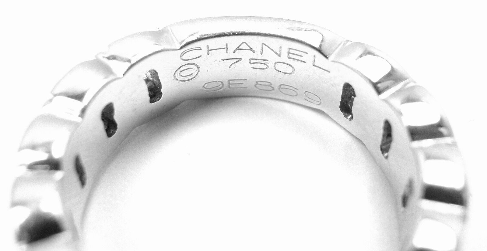 Authentic Chanel 18K White Gold Tanzanite Band Ring for Women - Luxury Tanzanite Jewelry Gift for Anniversary, Engagement & Special Occasions