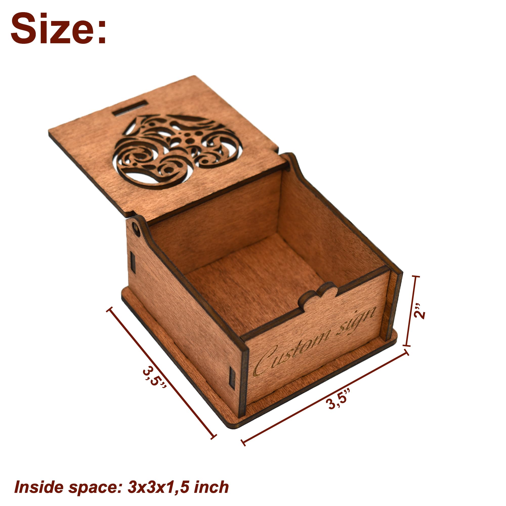 Custom Wooden Keepsake Box - Engraved Wedding & Anniversary Gift for Christmas Eve