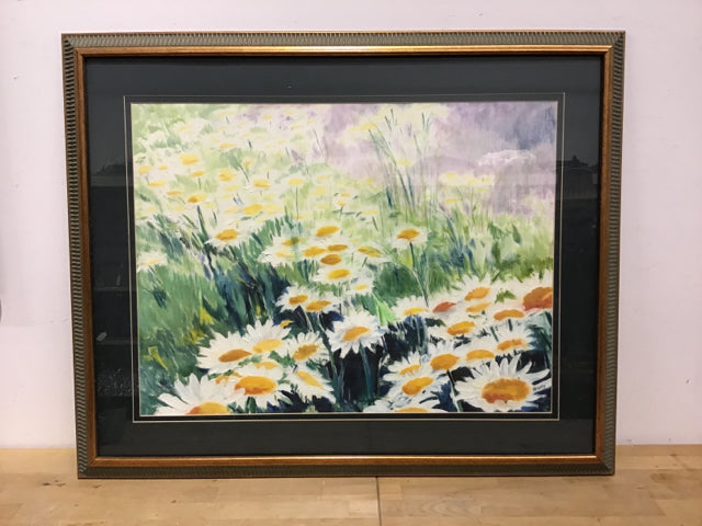 33x27 White Floral Field Canvas Wall Art - Perfect for Living Room, Bedroom & Office Decor