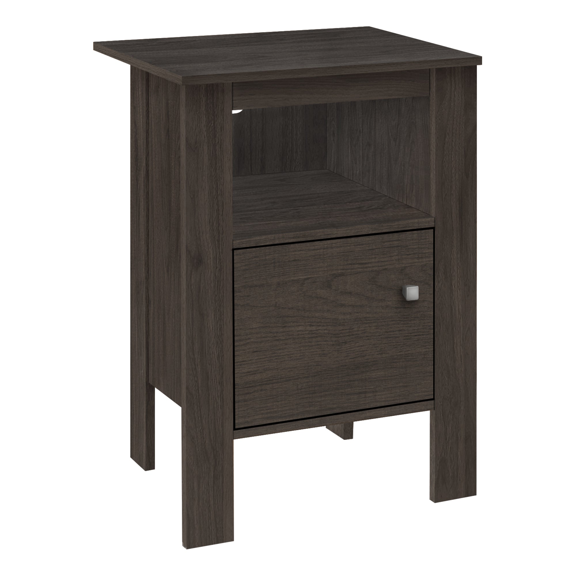 Brown Oak Nightstand with Storage - Modern Accent Table for Bedroom, Living Room & Office - Compact Side Table with Drawer for Small Spaces