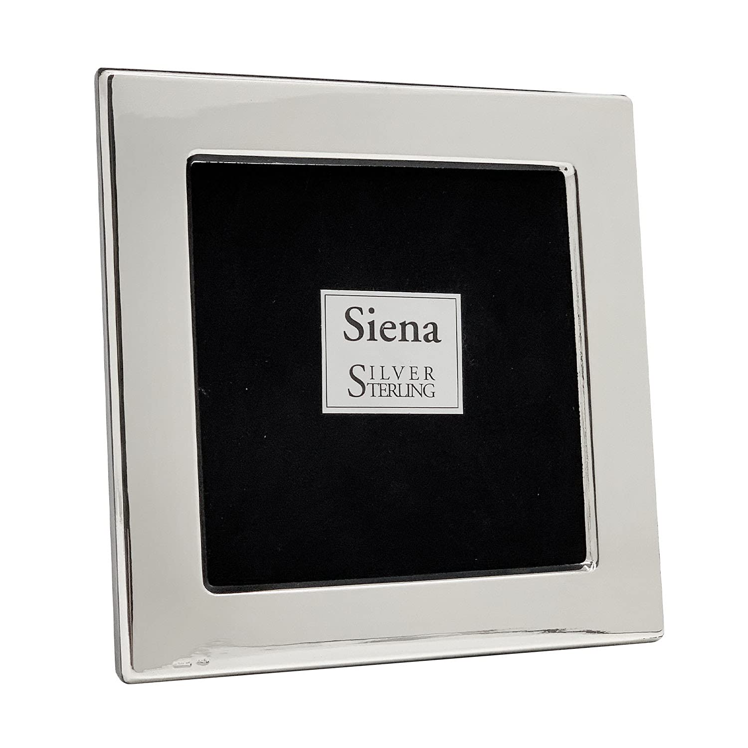 Siena 3x3 Wide Plain Silver Deco Picture Frame - Premium 925 Sterling Silver Photo Frame for Wall Display, Tabletop Decor, Wedding Photos & Gift Giving