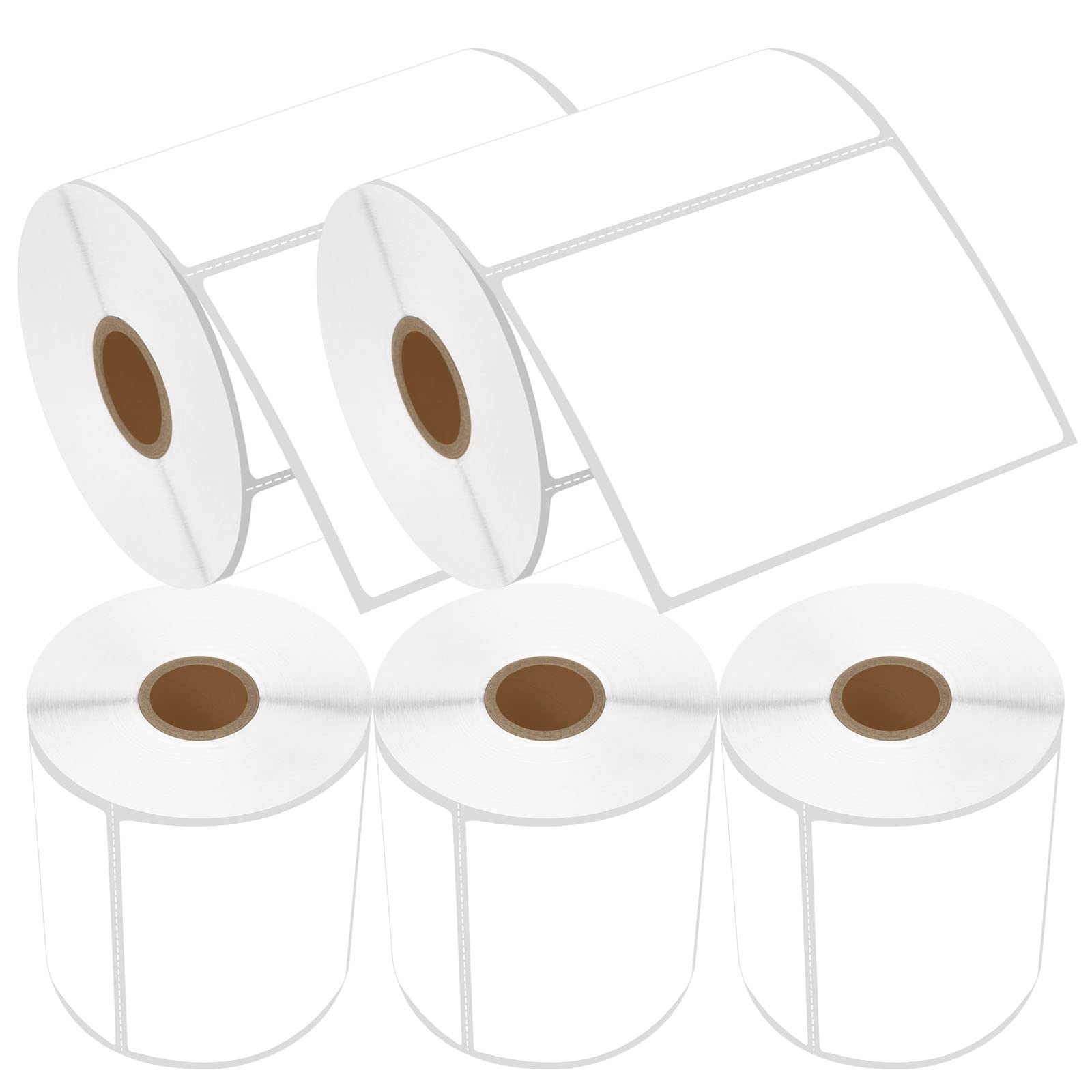 USUPERINK 4'' x 3'' Direct Thermal Perforated UPC Barcode Shipping Labels (5 Rolls, 500 Labels/Roll) - White Address Labels for Zebra & Rollo Printers - Perfect for E-commerce, Retail & Small Business Shipping