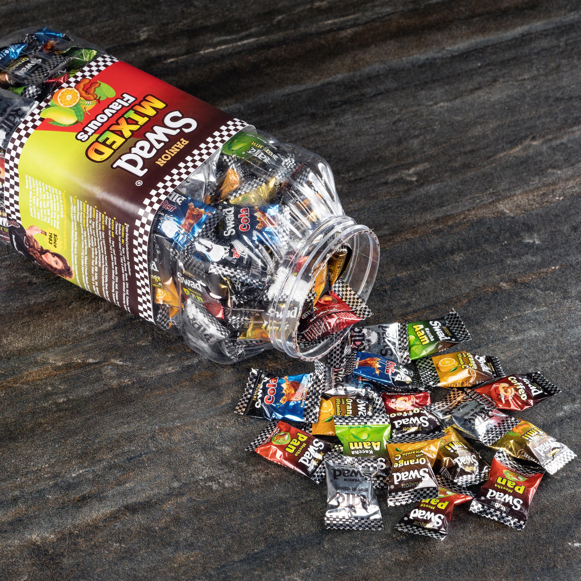 Swad Vegan & Gluten Free Assorted Candy Jar - 150 Mixed Indian Sweets | Diwali Treats, Party Favors & Gift Box