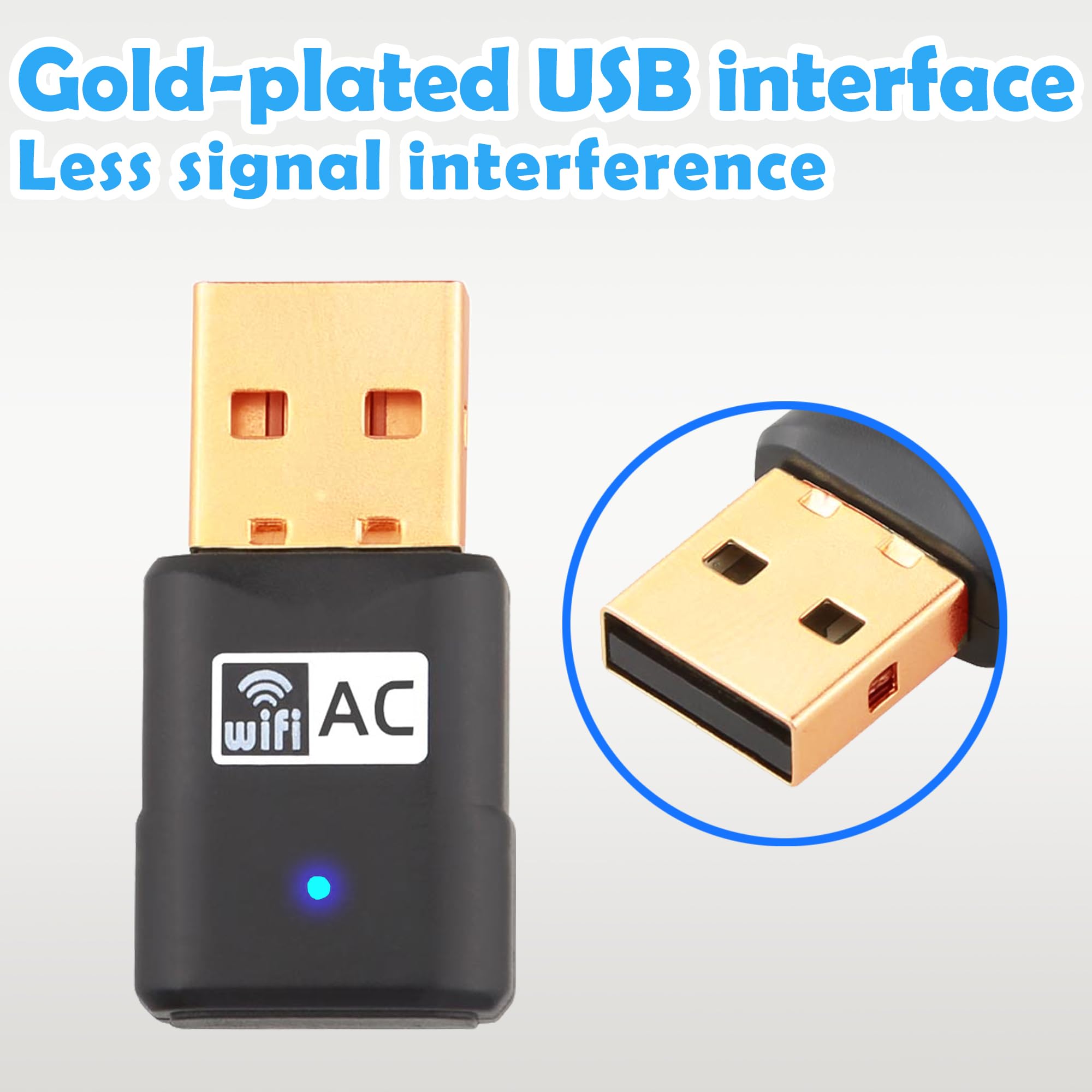 600Mbps High Speed USB WiFi Adapter for PC - Dual Band 5GHz/2.4GHz Wireless Network Dongle with Extended Range & High Gain Antenna - Compatible with Windows 11/10/8/7/XP - Perfect for Gaming, Streaming & Remote Work on Desktop/Laptop Computers