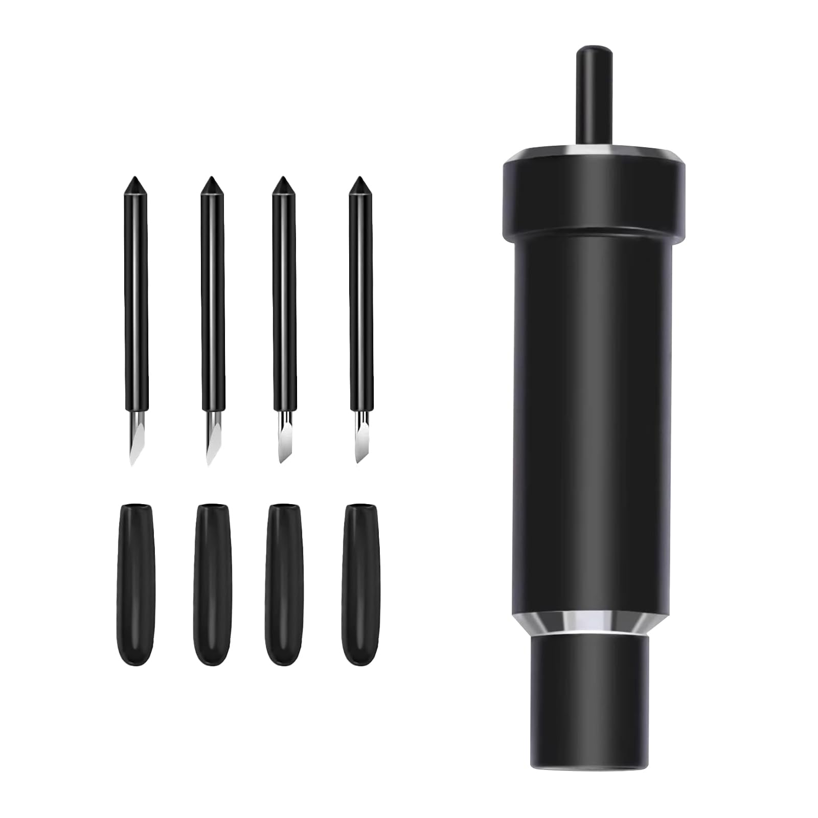 Premium Deep Cut Blade & Housing for Cricut Explore 3/Air 2/Air/One/Maker/Maker 3/Venture - 4PCS Black Replacement Blades for Thick Materials - Perfect for Vinyl, Cardstock, Leather & Craft Projects