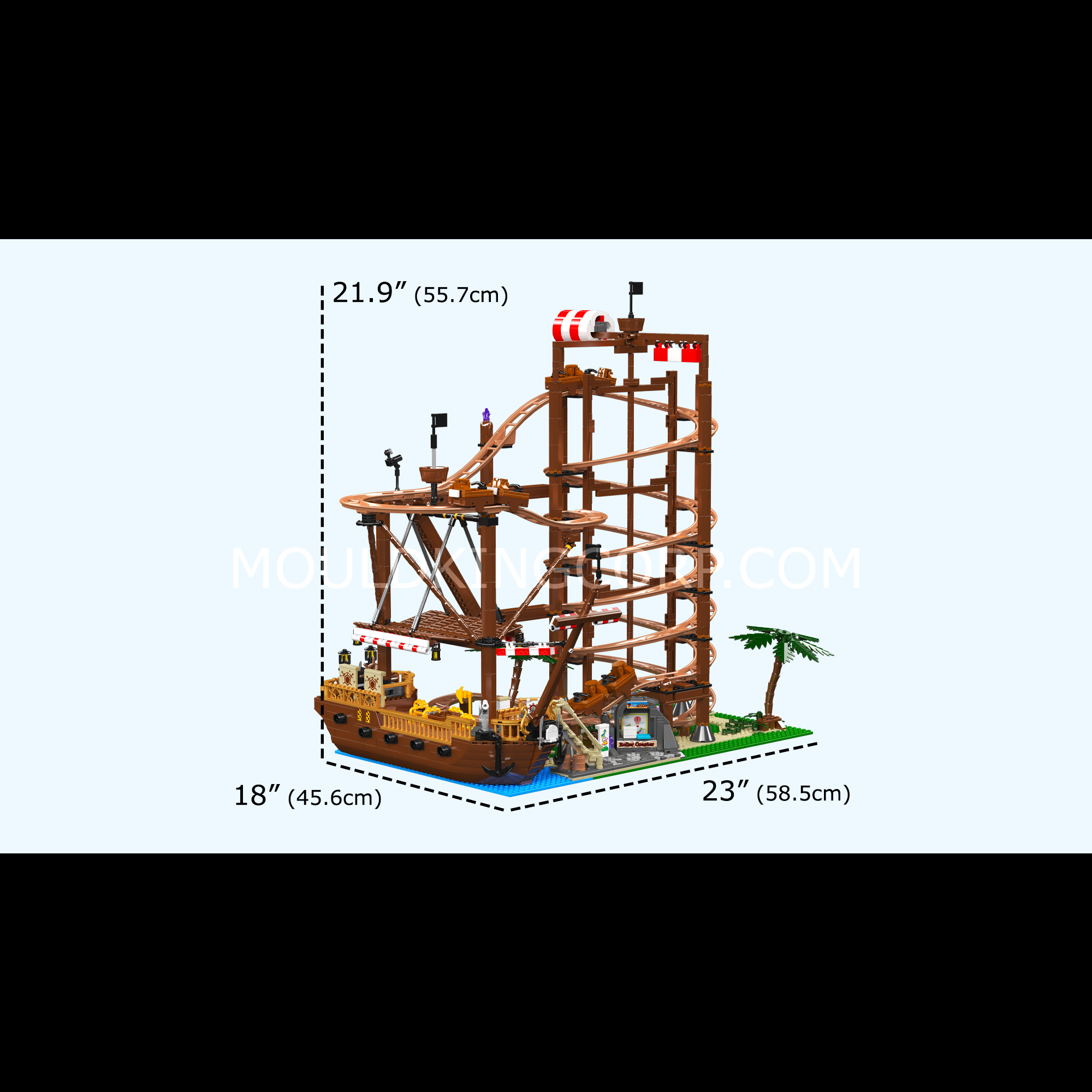 Mould King 11013 Double Helix Roller Coaster Building Blocks Set - 2,174 Pieces STEM Toy for Kids & Adults | Perfect for Creative Play, Birthday Gifts & Home Decoration