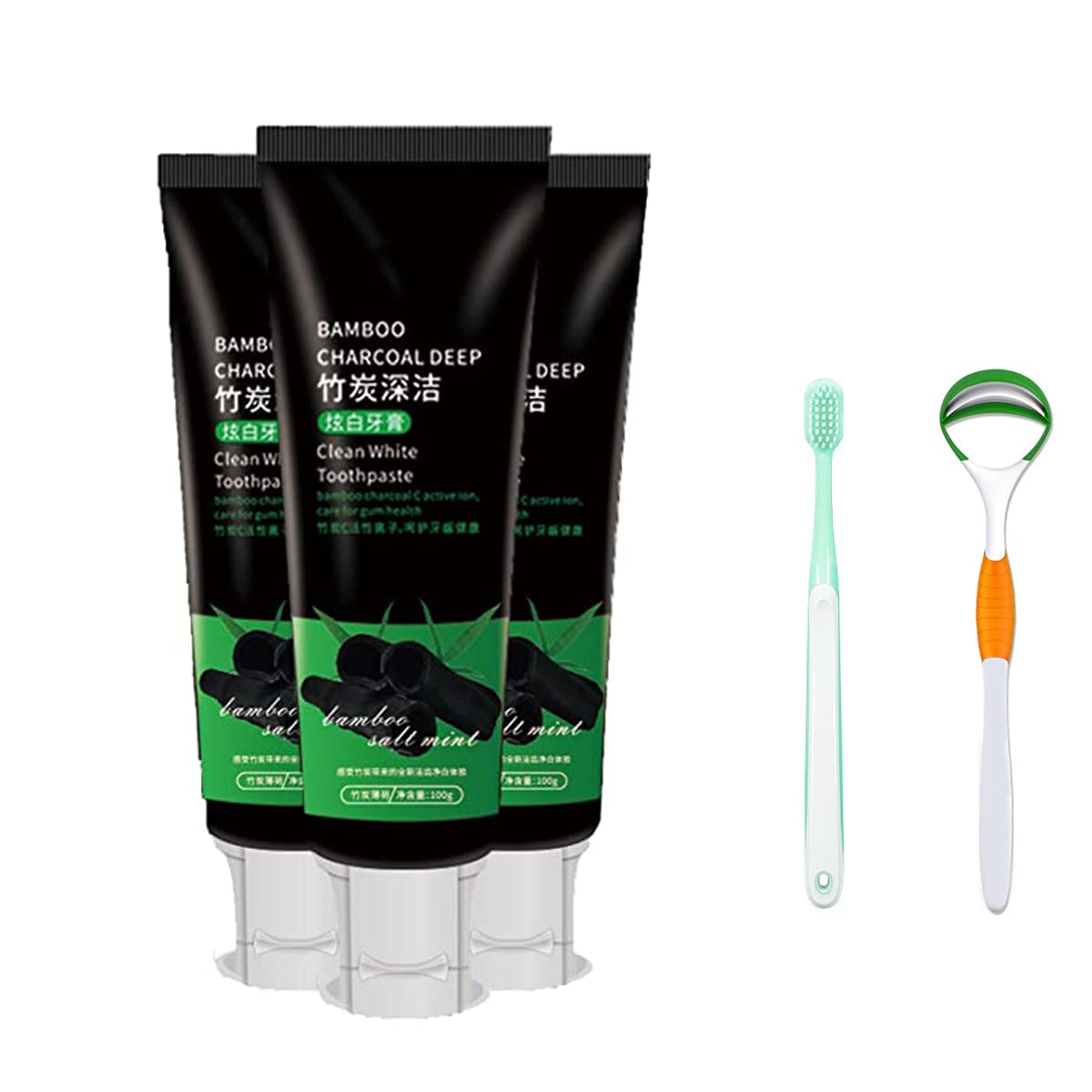 MAIMiao Bamboo Charcoal Deep Cleaning Toothpaste - Activated Charcoal Teeth Whitening Toothpaste for Stain Removal & Fresh Breath (3 Pack) - Perfect for Daily Oral Care & Teeth Whitening Routine