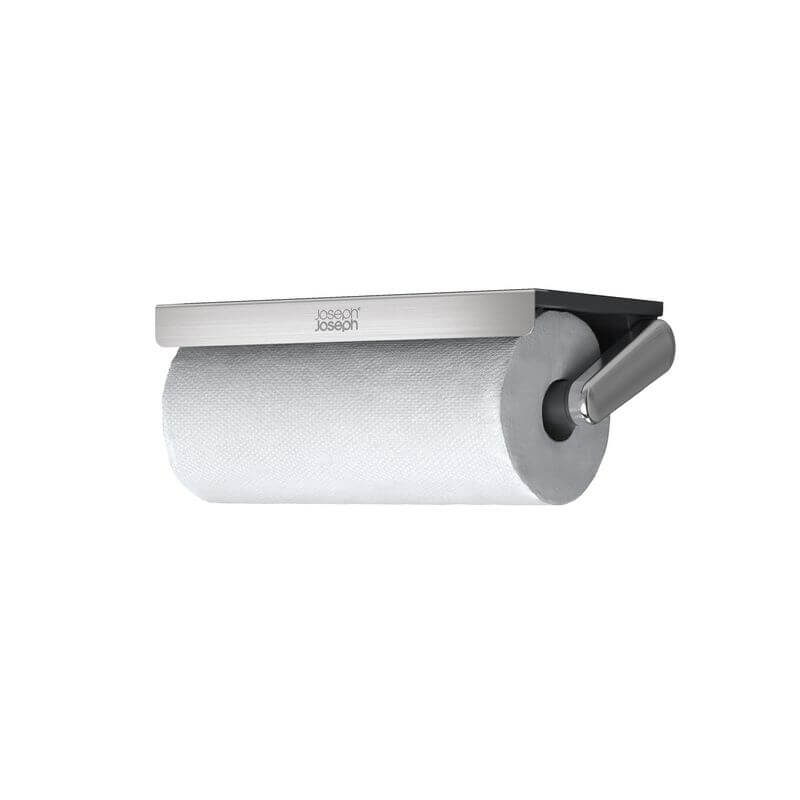 Joseph Joseph Under Shelf Stainless Steel Paper Towel Holder - Space Saving Kitchen Organizer for Countertops, Cabinets & RVs | Durable & Rustproof Design for Easy Access to Paper Towels
