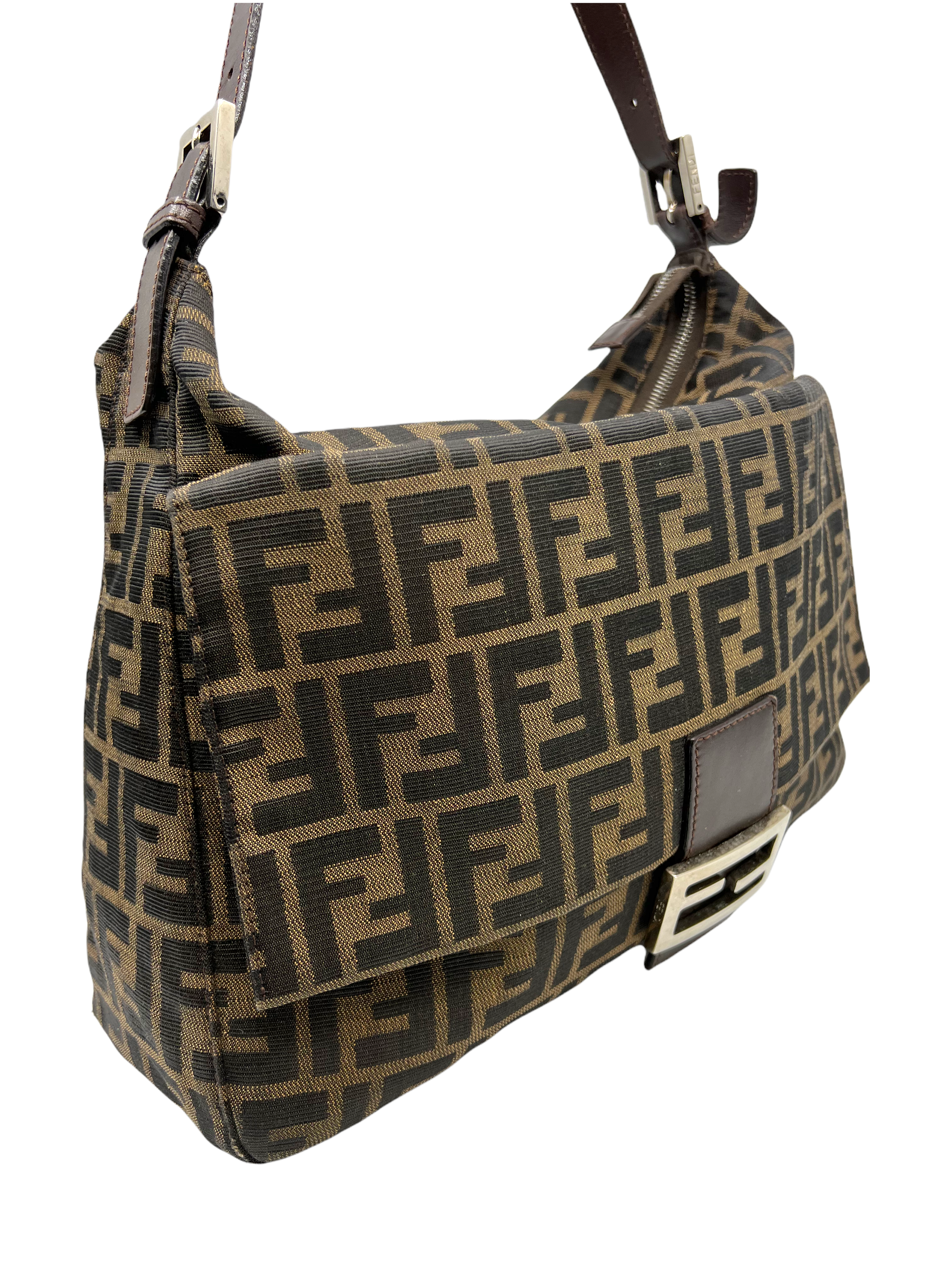Fendi Zucca Canvas Big Mama Baguette Handbag - Luxury Designer Shoulder Bag for Women | Perfect for Parties, Date Nights & Special Occasions