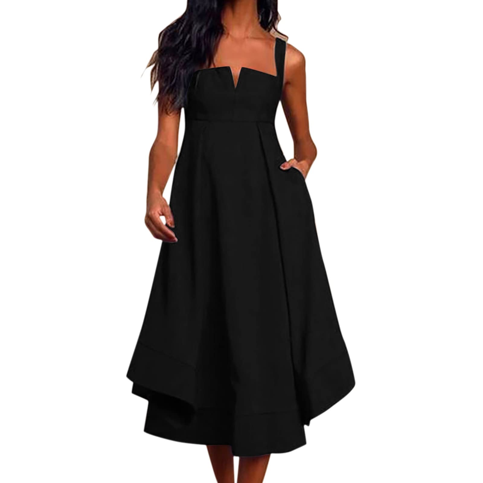 WYTong Women's Sexy Bohemian Maxi Dress - Spaghetti Strap Swing Beach Dress for Summer Vacation, Cocktail Party & Date Night
