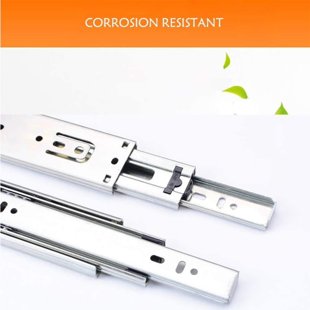 10 Inch Stainless Steel Drawer Slides - Heavy Duty 3-Fold Cabinet Rails for Smooth Gliding | Perfect for Kitchen Cabinets, Office Furniture & Storage Drawers