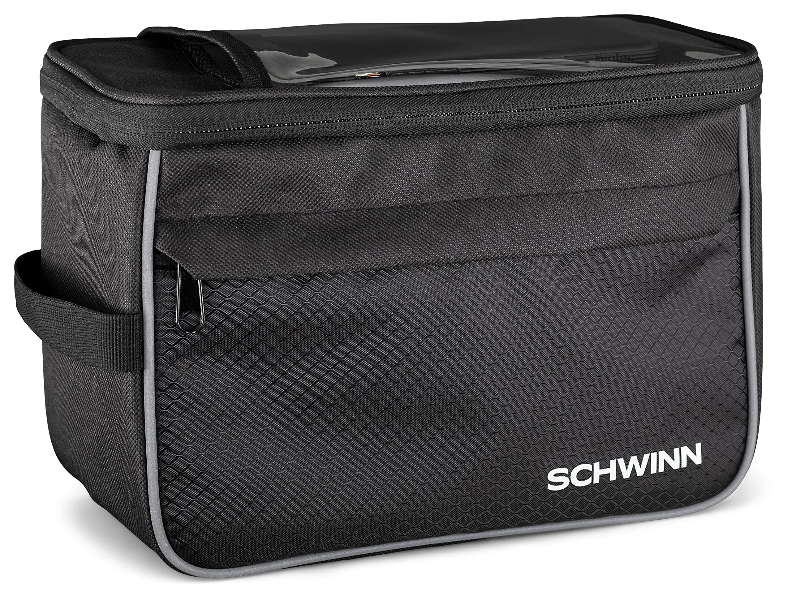 **Schwinn Waterproof Bike Pannier Bag - Easy Attach Bicycle Storage for Cell Phone, Snacks & Wallet - Durable Mounted Bike Accessories for Commuting, Cycling & Outdoor Adventures**