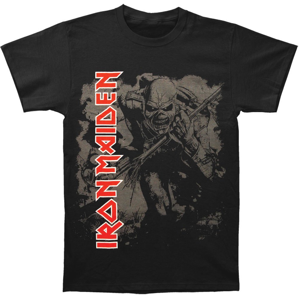 Iron Maiden Men's High Contrast Trooper Graphic T-Shirt | Vintage Band Tee for Concerts & Casual Wear