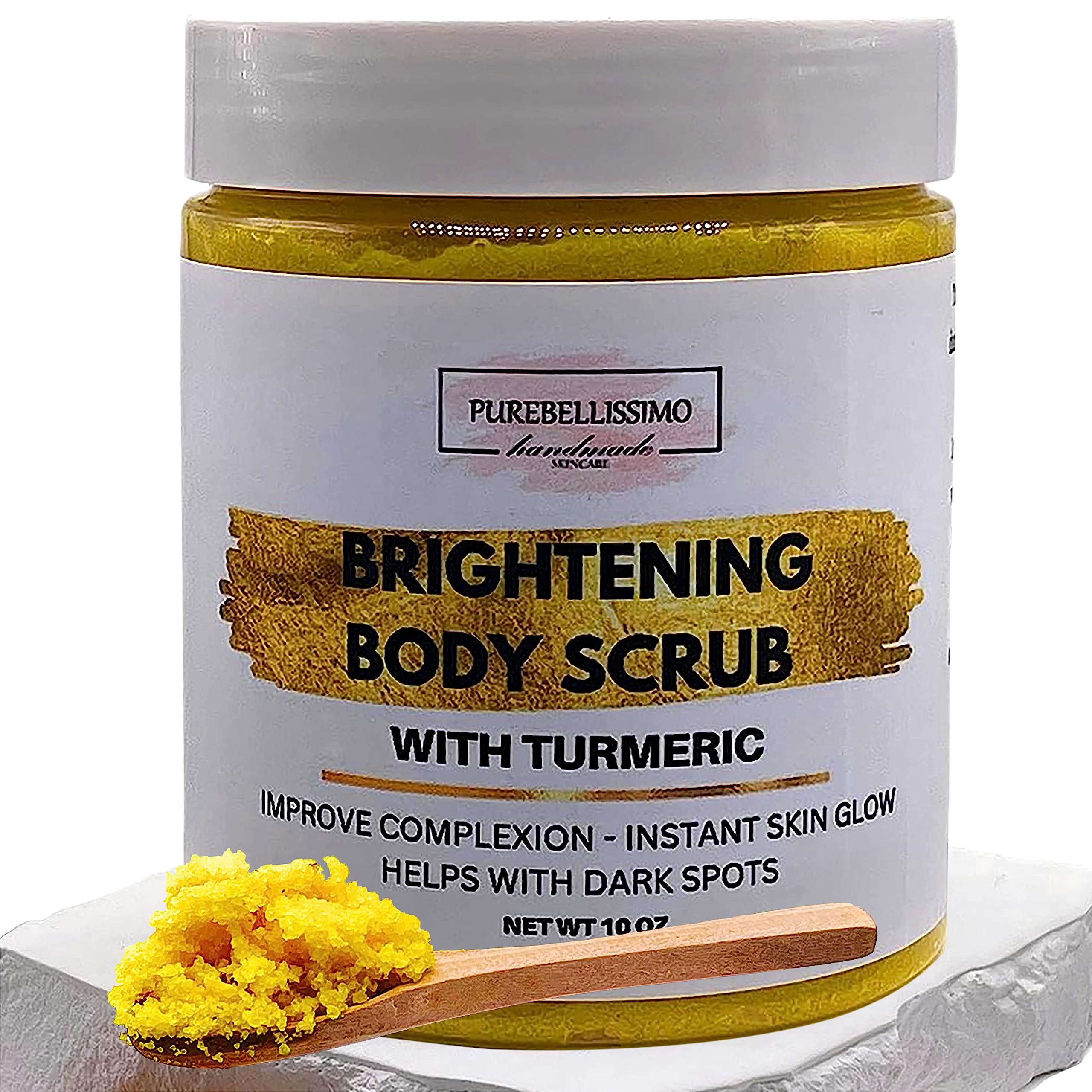 Brightening Turmeric Sugar Body Scrub for Dark Spots - Exfoliating & Glowing Skin Care - Perfect for Spa Day & At-Home Self Care Routine