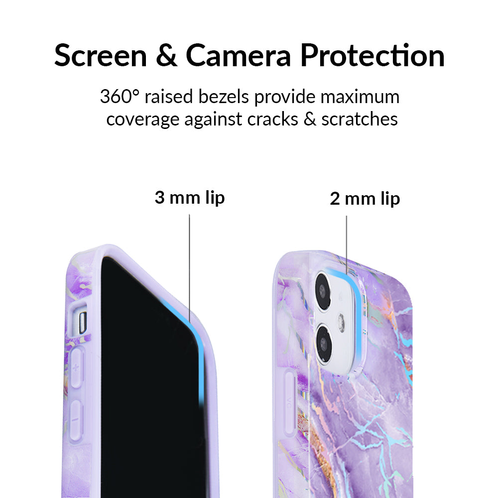 Purple Holographic Moonstone iPhone Case - Durable & Stylish Phone Cover for iPhone 13/14/15 Pro Max - Perfect for Everyday Use, Travel & Gift Giving