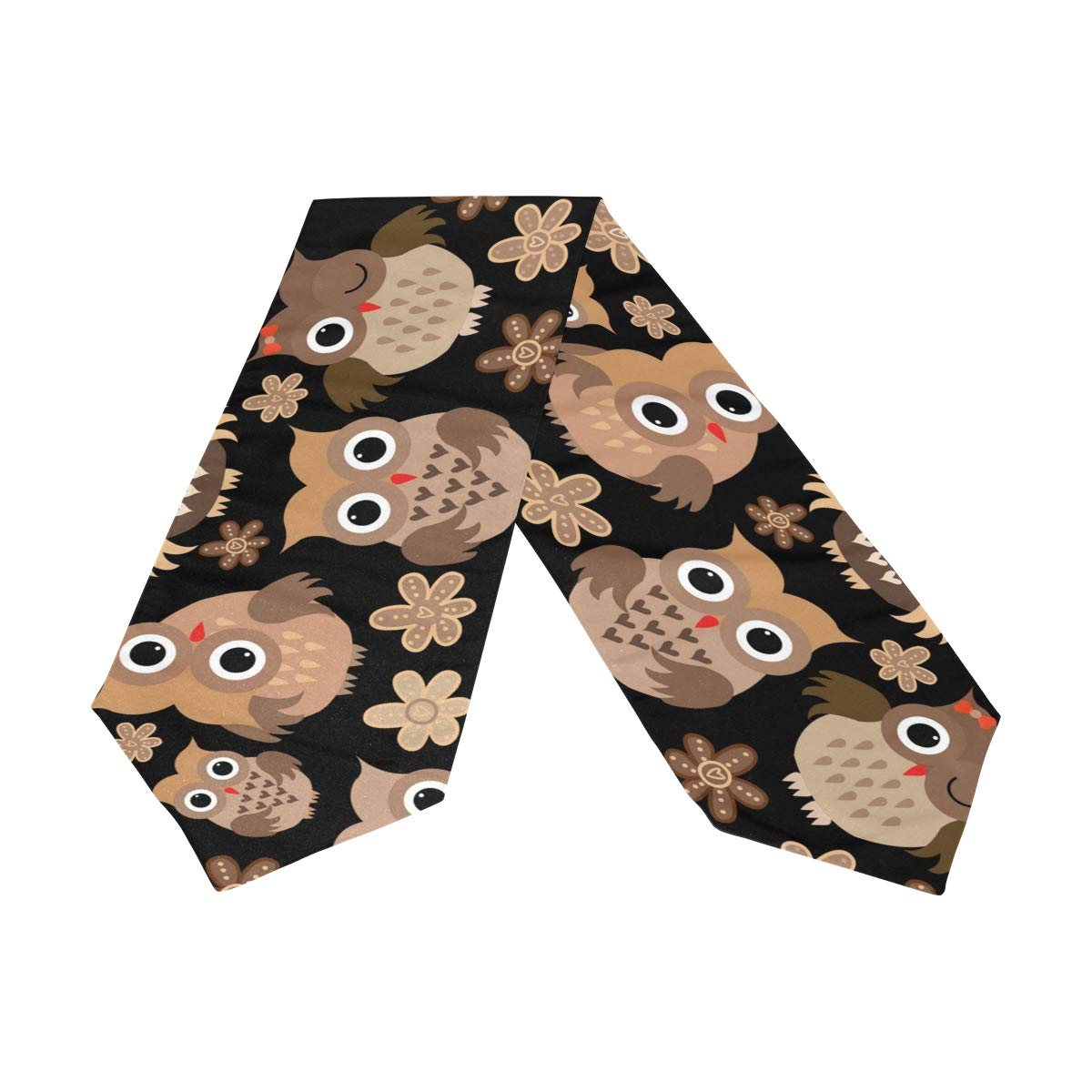 MOYYO Cute Cartoon Owl Table Runner - 13x90 Inch Polyester Tablecloth for Coffee & Dining Tables - Perfect for Weddings, Birthdays, Engagement Parties & Home Decor (Living Room, Banquet, Dinner Decorations)