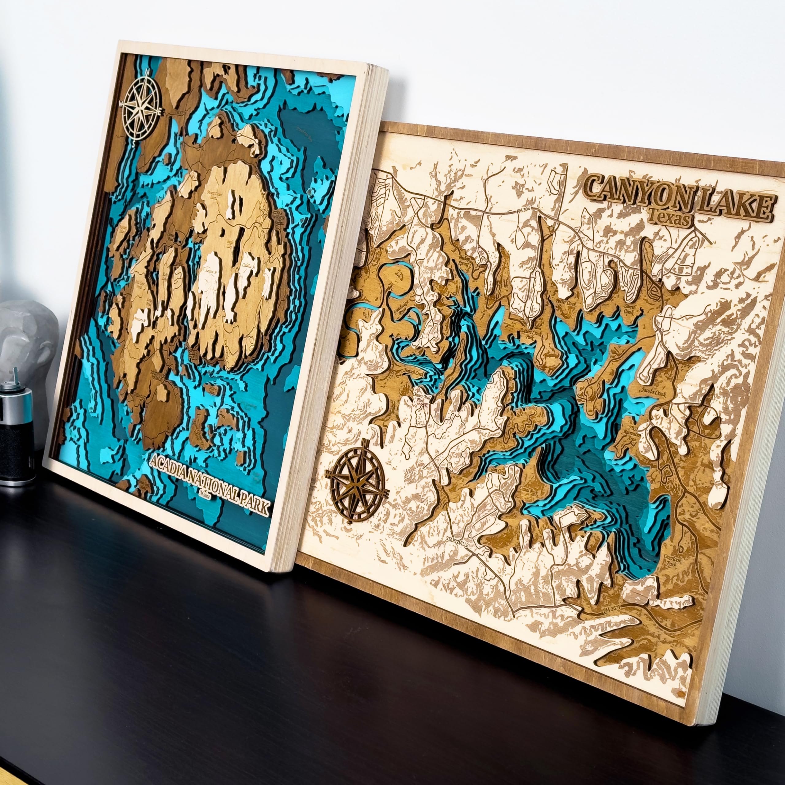 Custom Wooden Lake Map - Personalized 5th Anniversary Gift for Wife, Mom - Handmade Lake House Decor & Keepsake - Perfect for 5 Year Milestones, Home Wall Art, and Special Occasions
