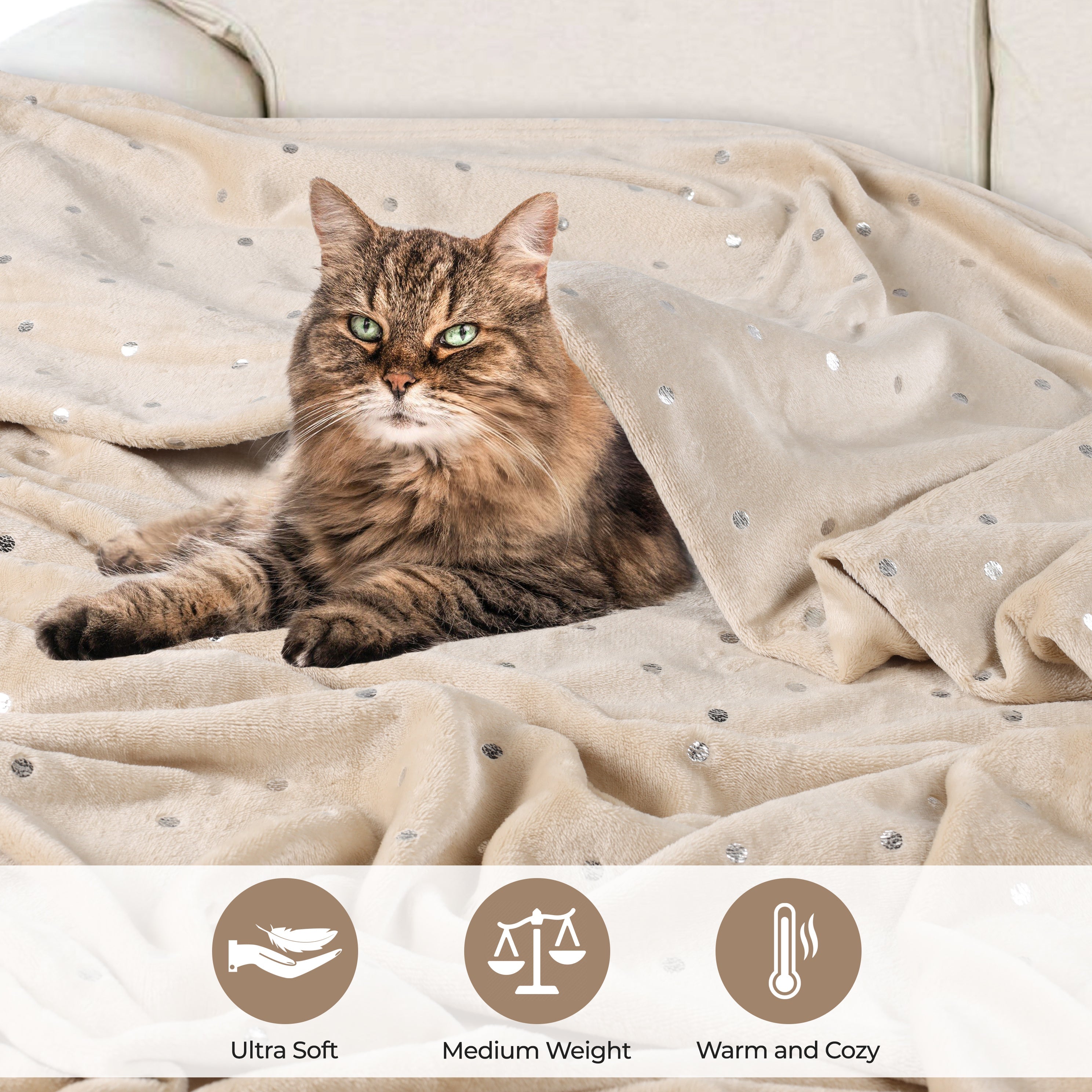 CozySoft Fleece Plush Blanket - Medium Weight, Ultra Soft & Fluffy - Perfect for Sofa, Bed, Couch & Home Decor - Warm Throw Blanket for Winter, Gifts & Cozy Nights