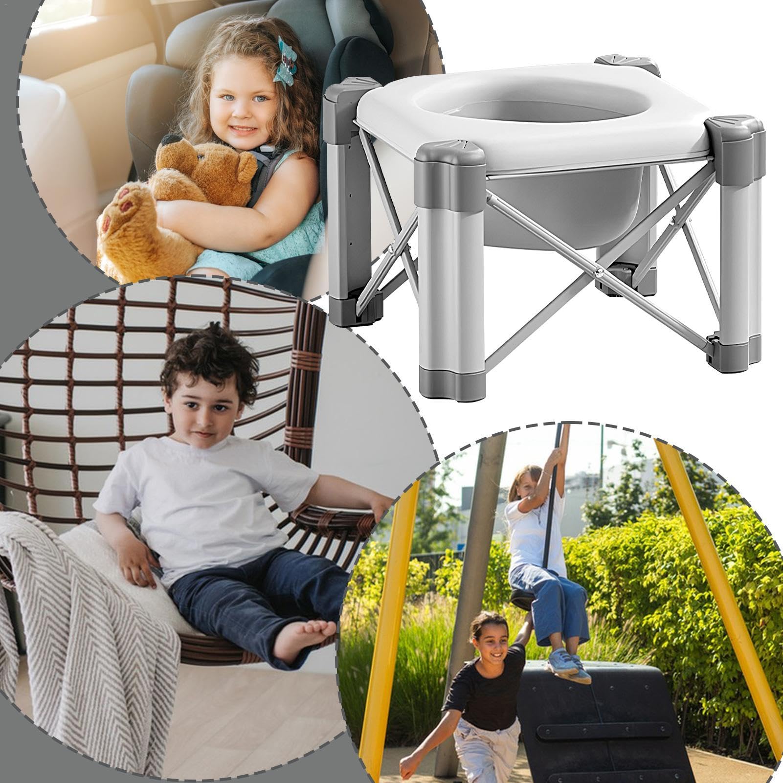 Foldable Portable Toilet Seat for Kids - Travel Potty Training Toilet with Storage Bags for Toddler Boys & Girls | Perfect for Road Trips, Camping & Outdoor Activities