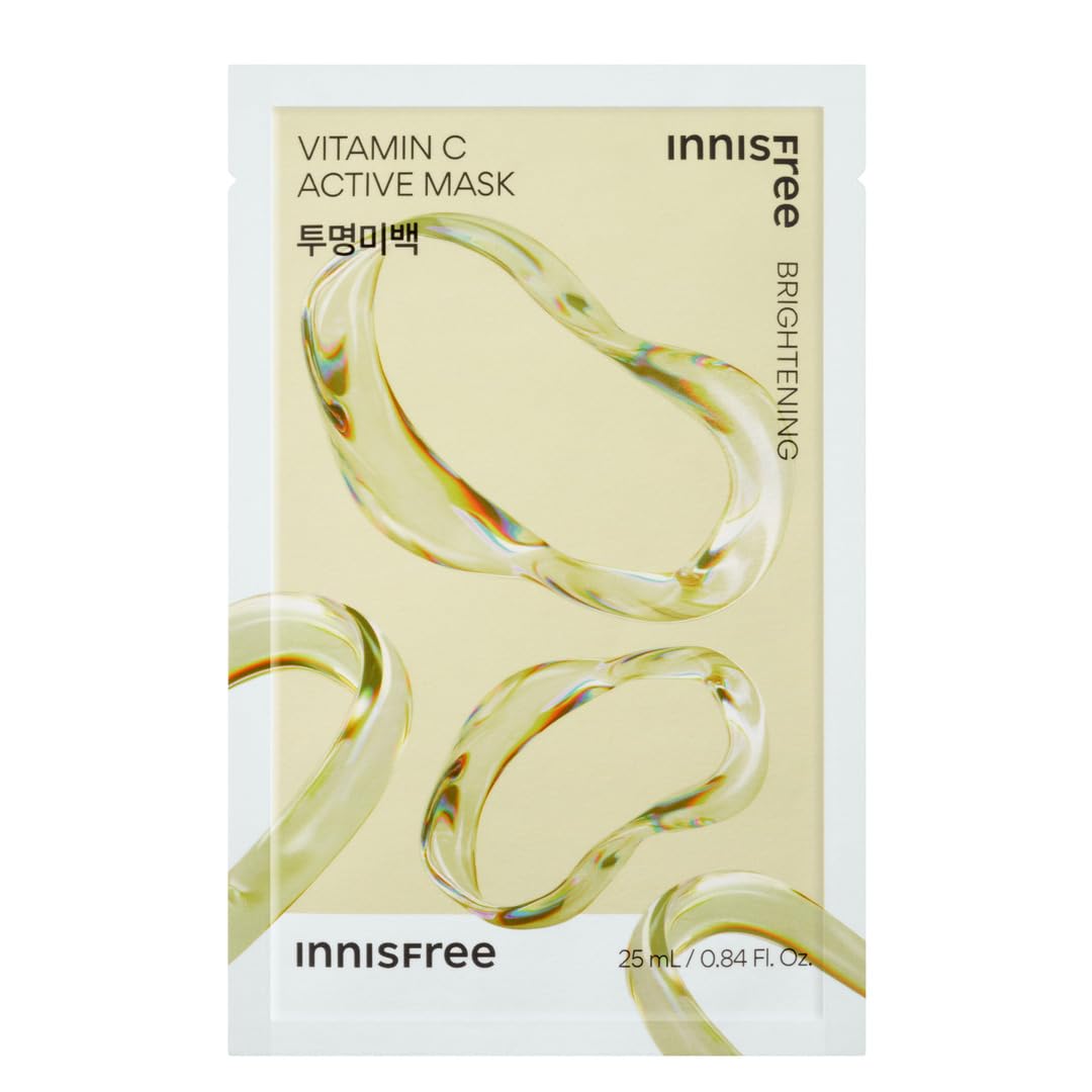 Innisfree Skin Clinic Mask - Vitamin C Brightening Sheet Mask for Glowing Skin | Korean Skincare for Hydration & Radiance | Perfect for Daily Use & Spa Nights