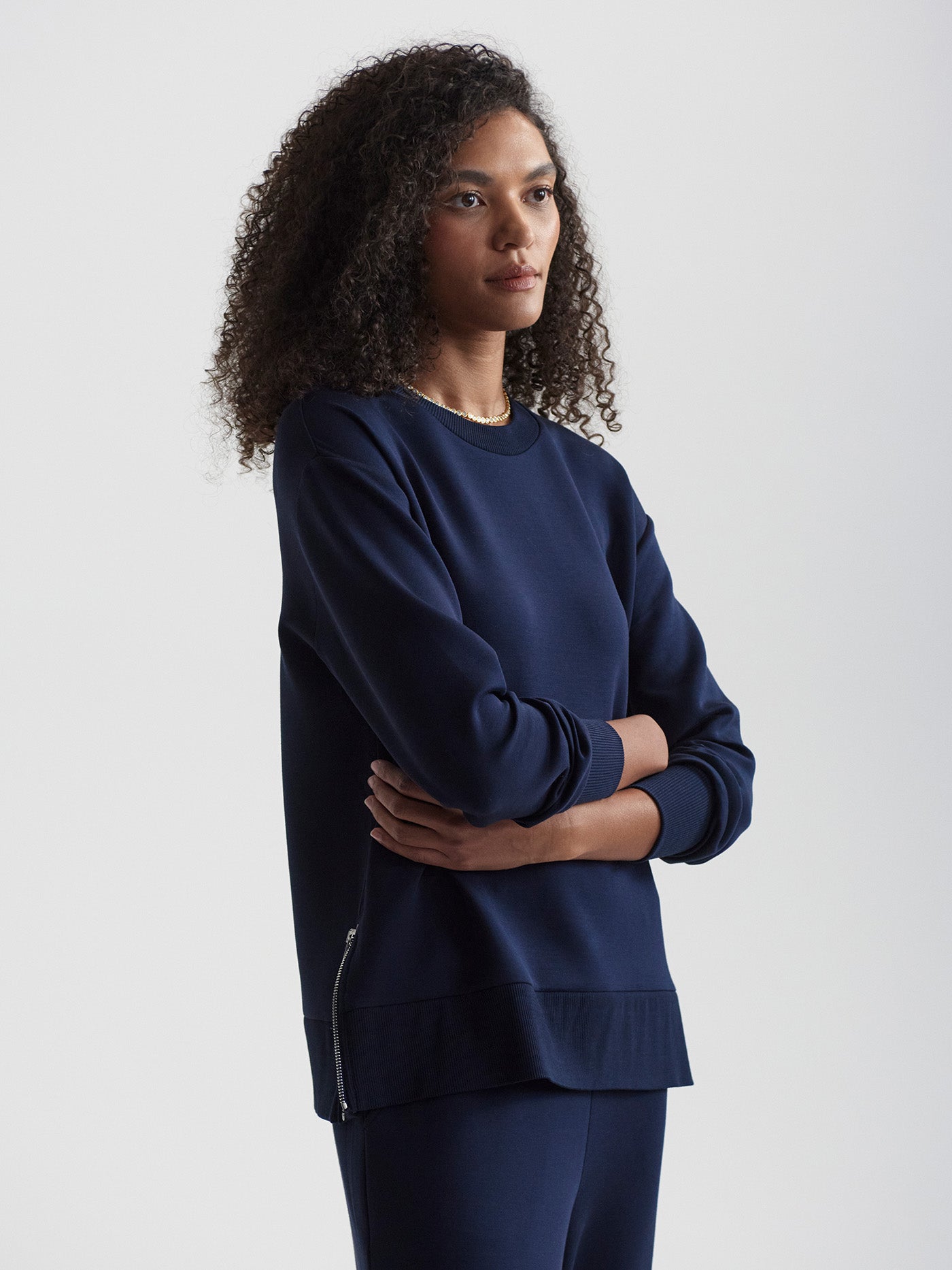 Varley Gabriella Sweatpants for Women - Navy Blue High Waisted Yoga Pants with Pockets - Perfect for Yoga, Lounge & Travel