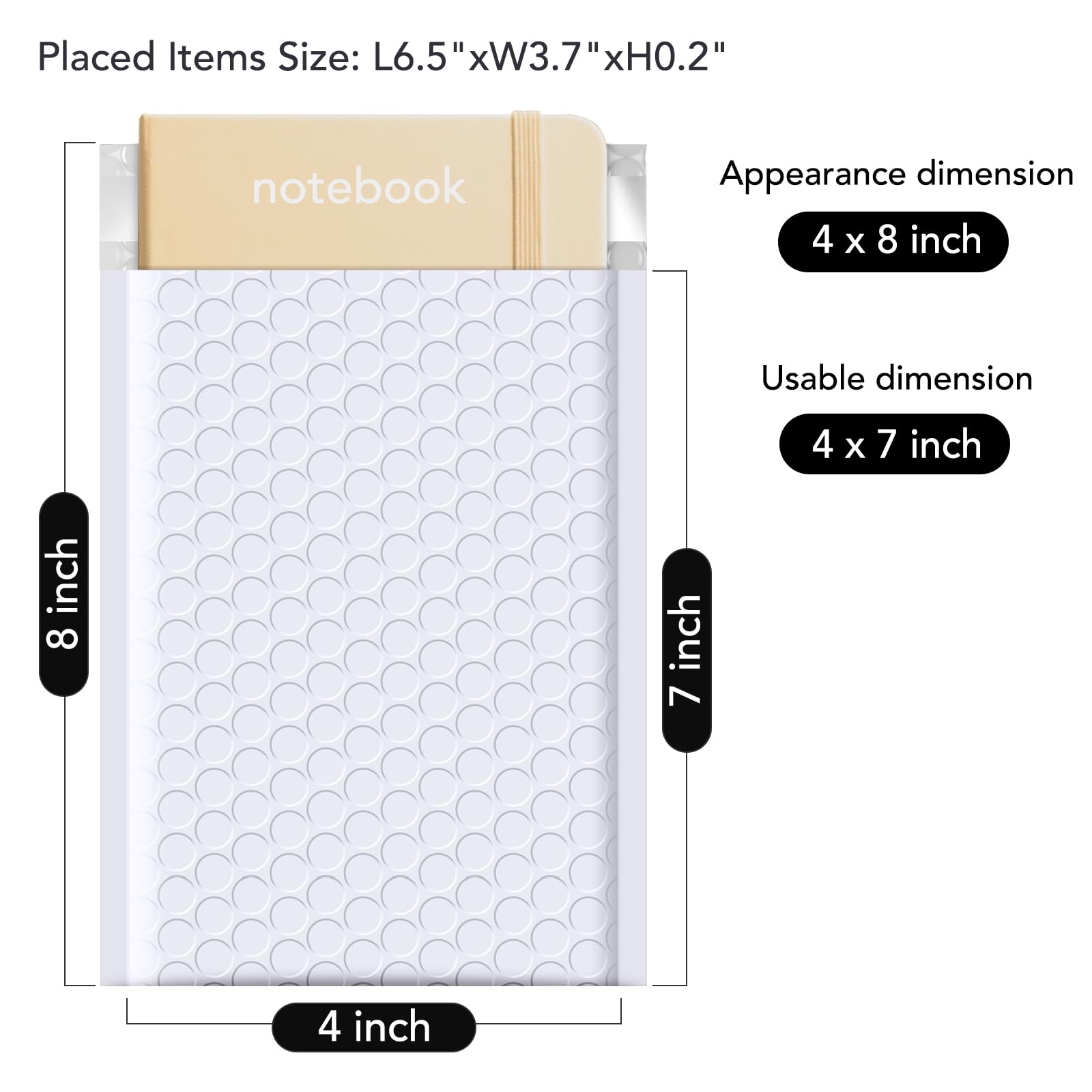 Fuxury 4x8 Inch Bubble Mailers 800Pcs Bulk - Waterproof Padded Shipping Envelopes (Usable Size 4x7